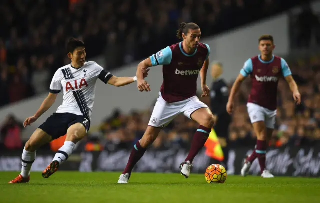 West Ham striker Andy Carroll