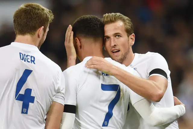 Spurs players in action for England against France