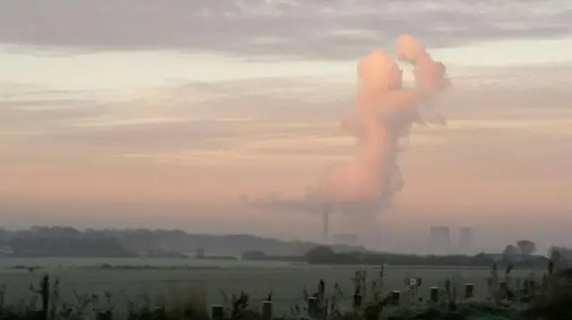 Smoke rises above Didcot power station
