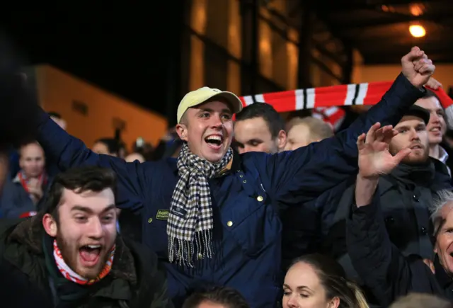 Sunderland fans celebrate a late winner