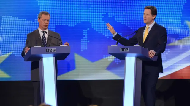 Nigel Farage and Nick Clegg MP