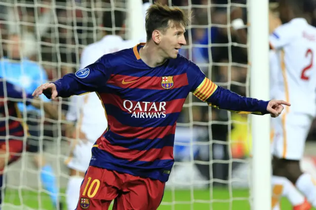 Lionel Messi celebrates