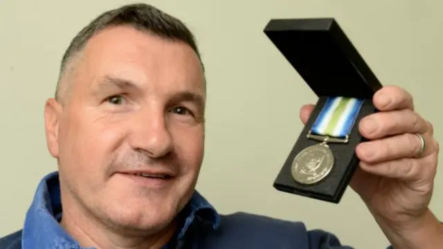 Nigel with his Falklands medal