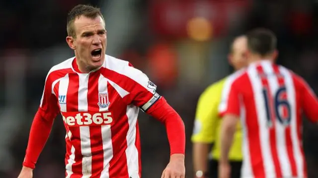 Glenn Wheln in a Stoke City shirt