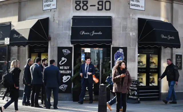 A general view of Paris Jewels and Hatton Garden Safe Deposit Ltd store in London