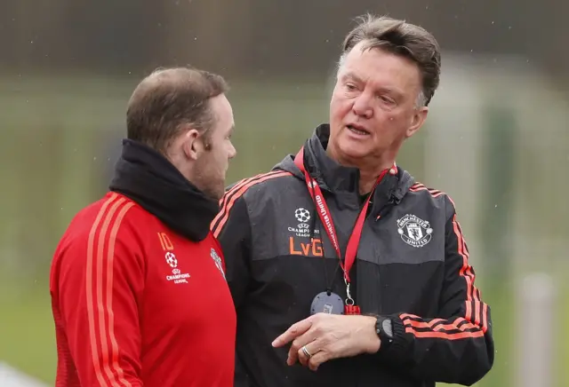 Wayne Rooney and manager Louis van Gaal