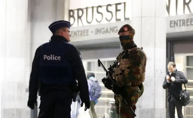 Armed police in Belgium