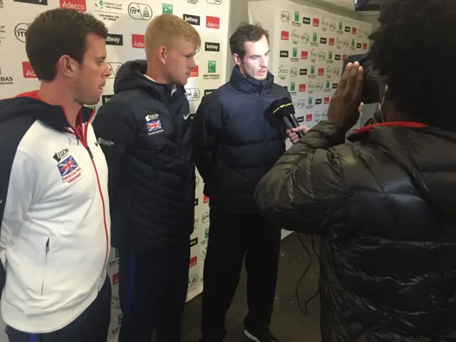 Andy Murray and the Davis Cup team talk to BBC Sport