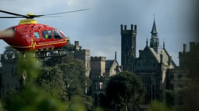 Air Ambulance at Alton Towers in June