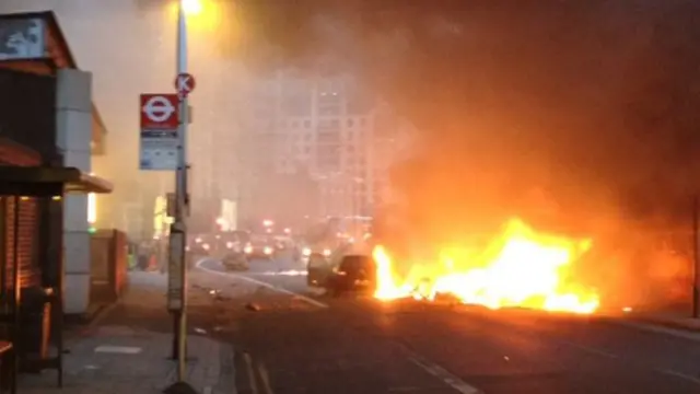 Scene of Vauxhall helicopter crash