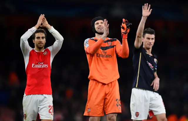 Mathieu Flamini, Petr Cech and Laurent Koscielny