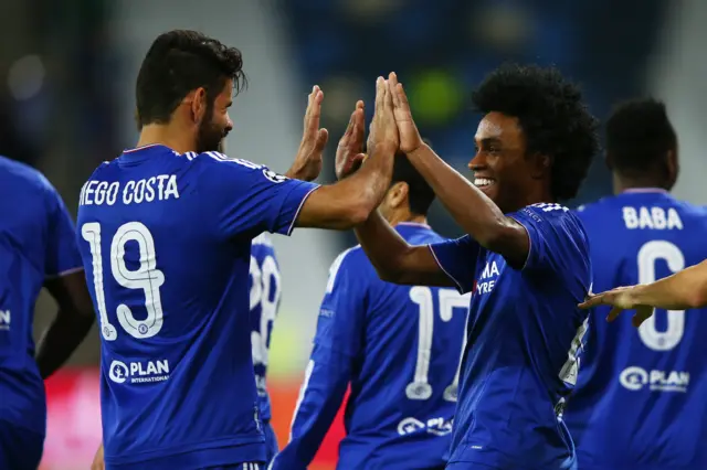 Willian of Chelsea celebrates