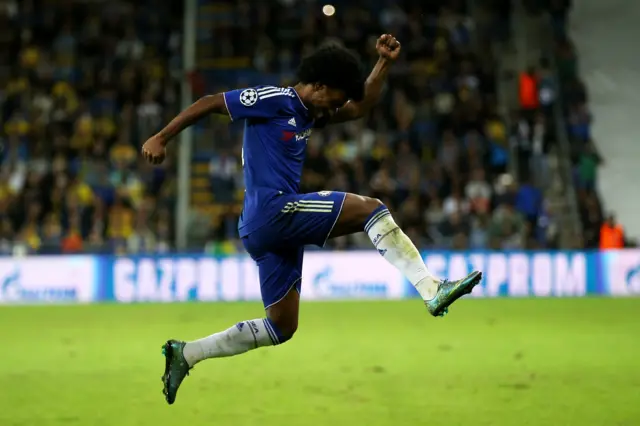 Willian of Chelsea celebrates