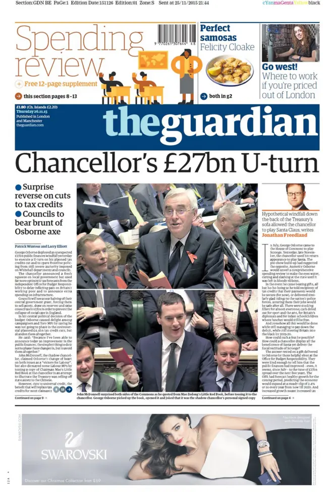 Guardian front page