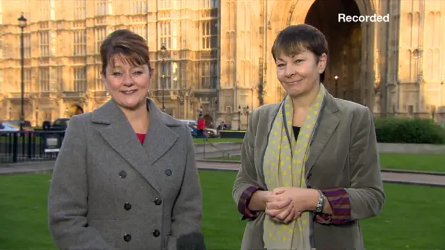 Leanne Wood and Caroline Lucas