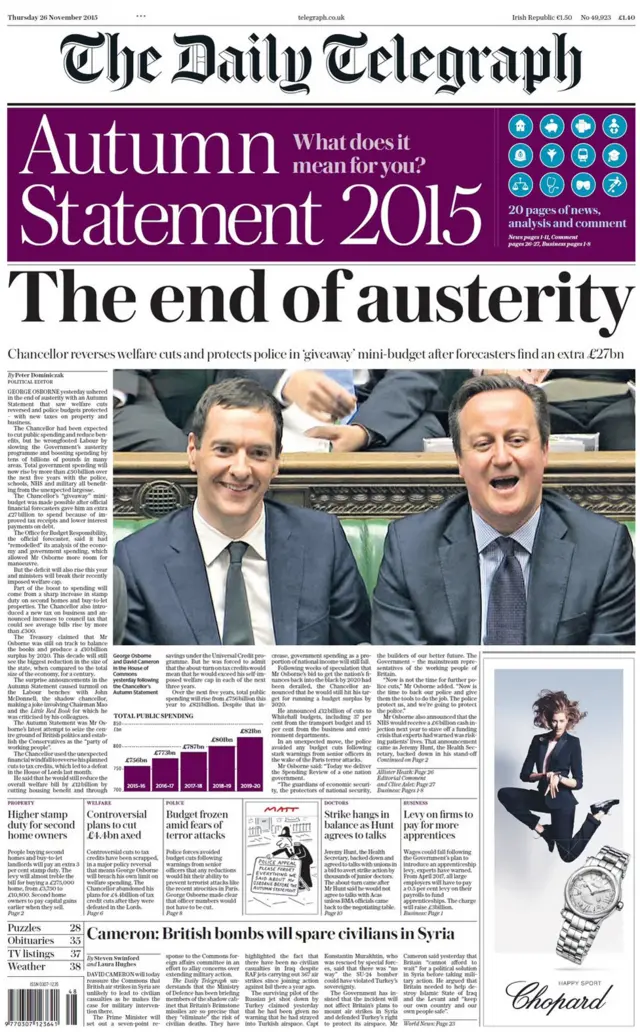 Telegraph front page