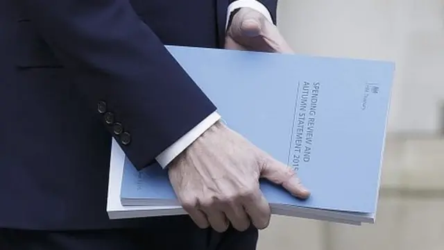 George Osborne holding documents