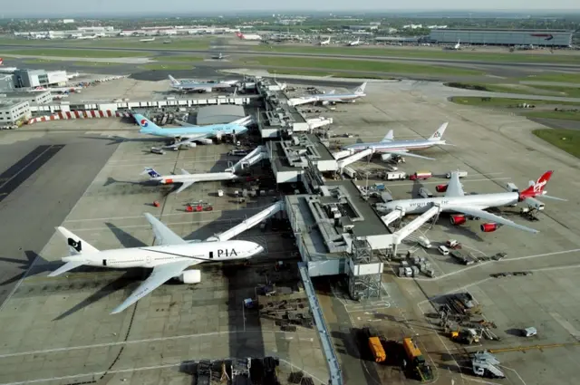 Aerial view of Heathrow Airport