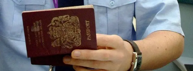 Passport being checked