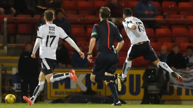 Kane Hemmings opens the scoring