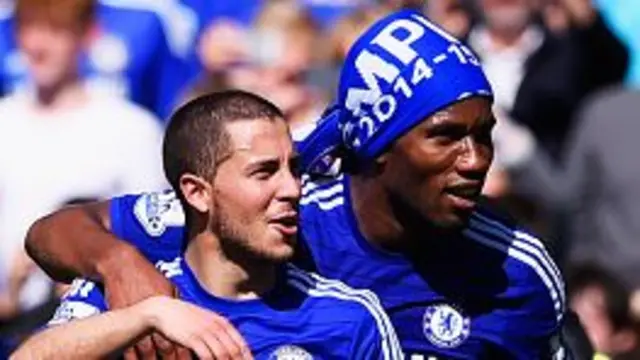 Eden Hazard (left) and Didider Drogba