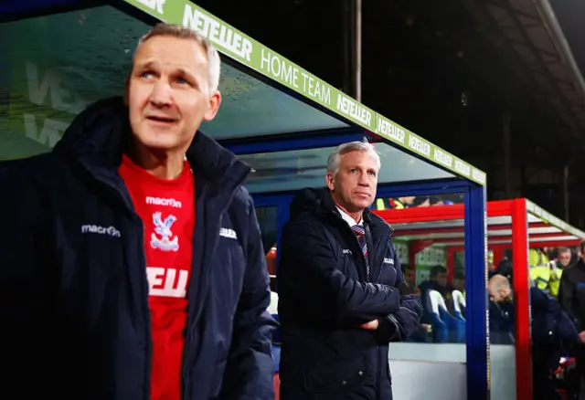 Crystal Palace manager Alan Pardew (right) and assistant Keith Millen