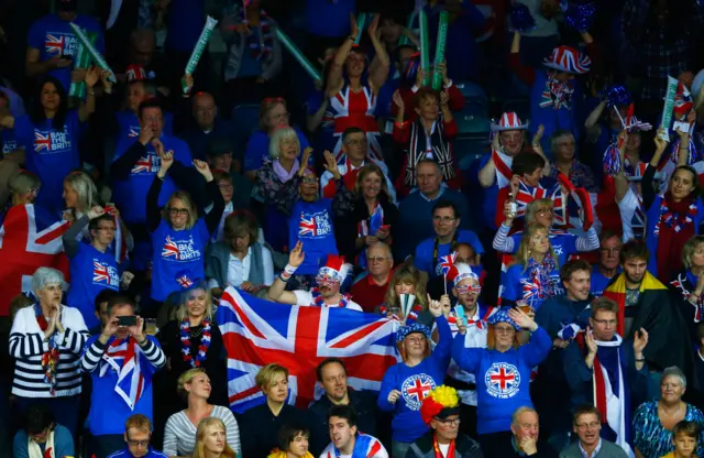 Great Britain fans cheer