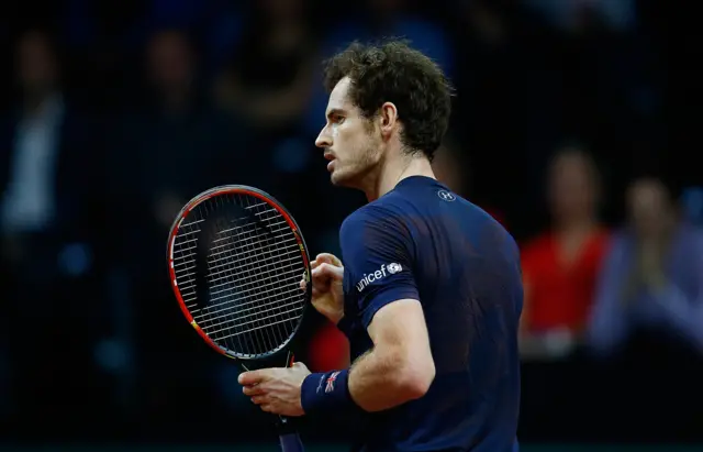 Andy Murray of Great Britain celebrates