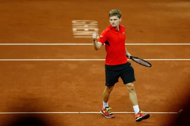 David Goffin of Belgium celebrates