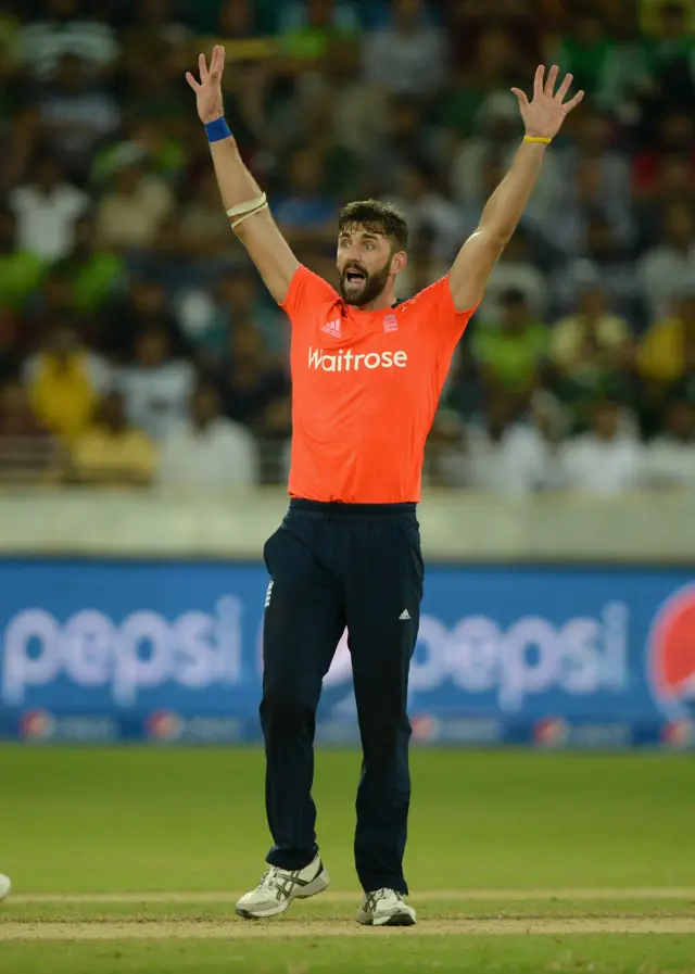 Liam Plunkett of England celebrates