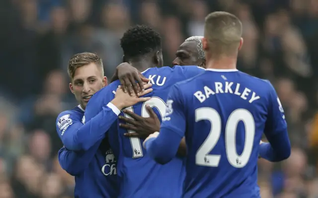 Ross Barkley, Romelu Lukaku, Arouna Kone and Gerard Deulofeu