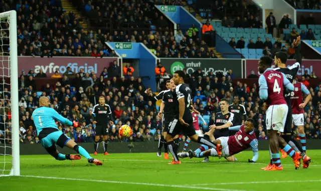 Jordan Ayew in action for Aston Villa