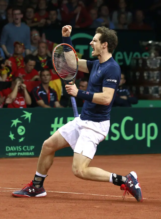 Andy Murray celebrates