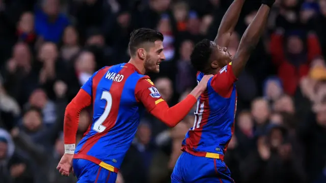 Wilfried Zaha celebrates