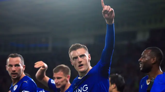 Jamie Vardy celebrates