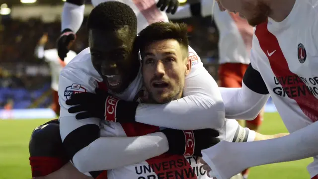 Charlton celebrate against Birmingham