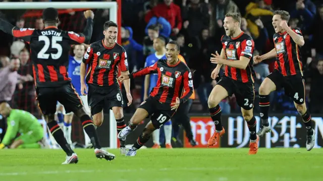 Bournemouth players celebrate