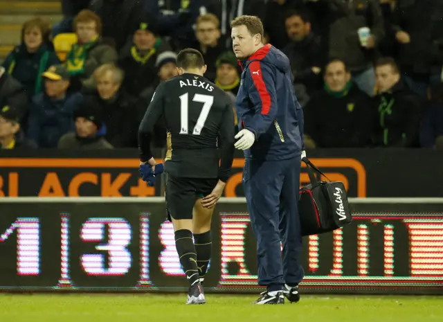 Alexis Sanchez limps off