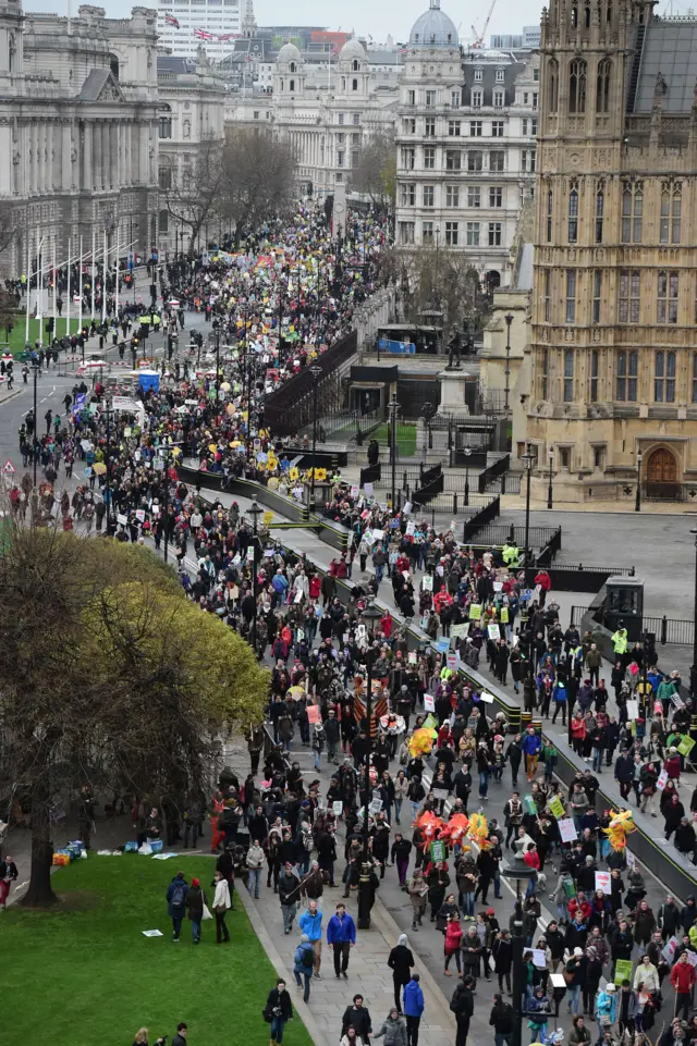 view of crowded street in Westminster