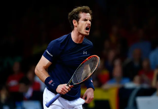 Andy Murray celebrates