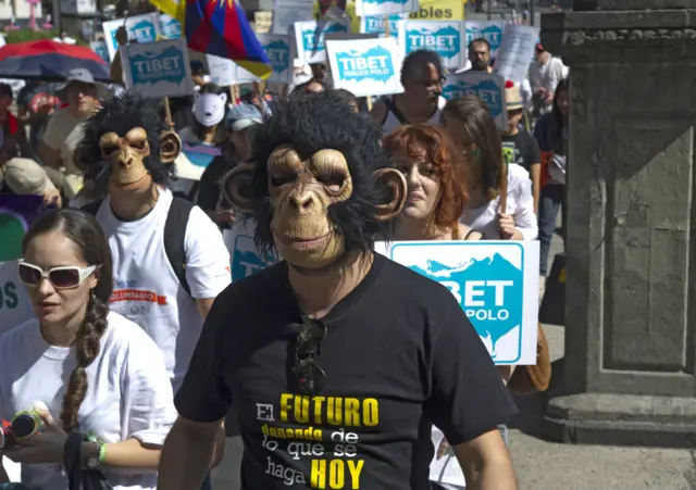 Protesters in Mexico City