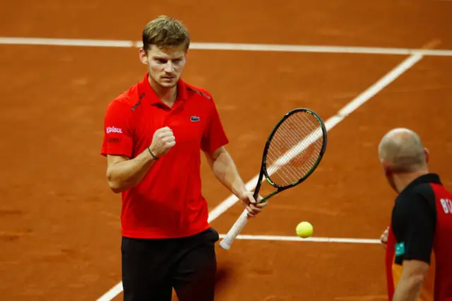 David Goffin celebrates