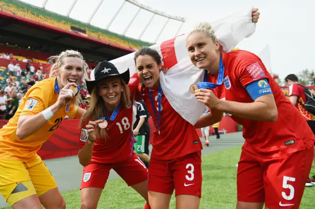 England women celebrate