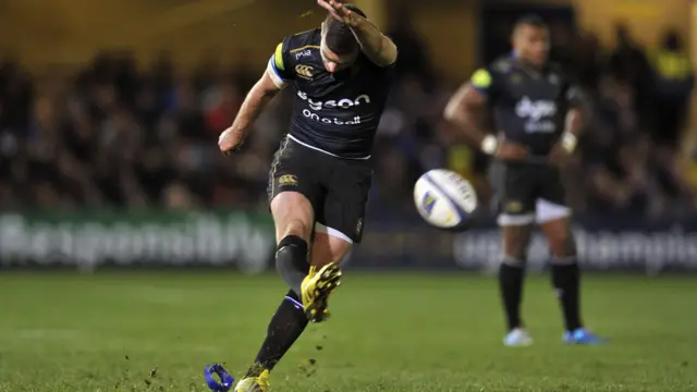 George Ford lets fly with another penalty for Bath against Leinster.