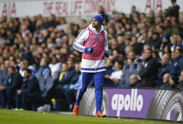 Diego Costa warms up