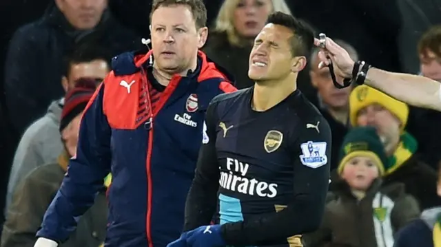 Alexis Sanchez goes off injured