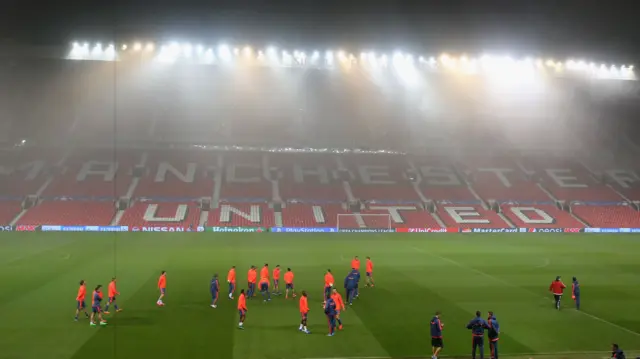 CSKA Moscow train at Old Trafford