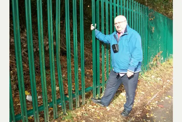 Councillor Keith Linnecor pictured outside where the travellers pitched up