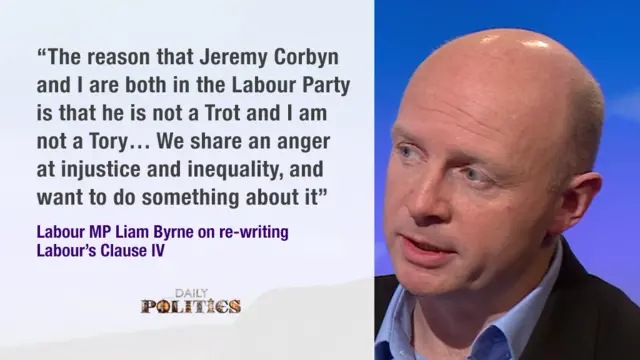 Daily Politics graphic with a Liam Byrne quote