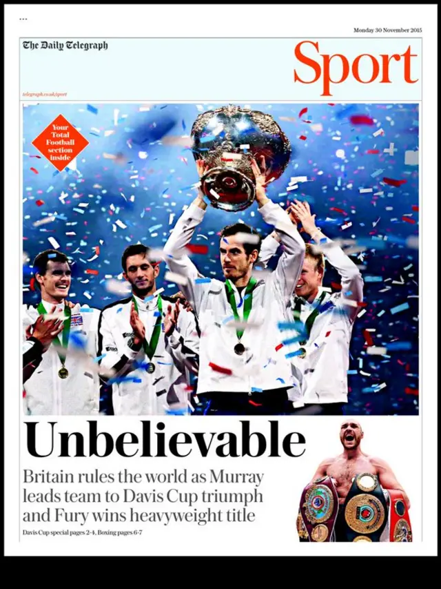 Monday's Daily Telegraph